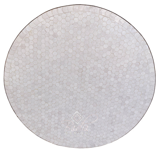 White Mosaic Tile Table Top