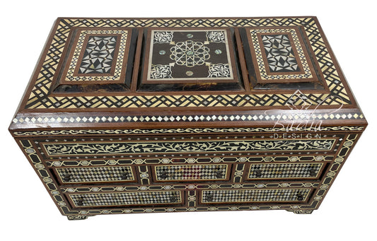 Hand Crafted Mother of Pearl Bone Inlay Chest