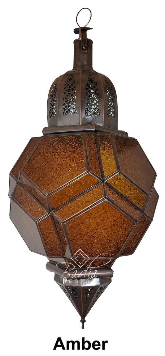 Multi-Color Glass Pendant Lantern
