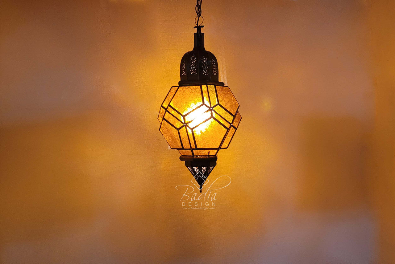 Multi-Color Glass Pendant Lantern