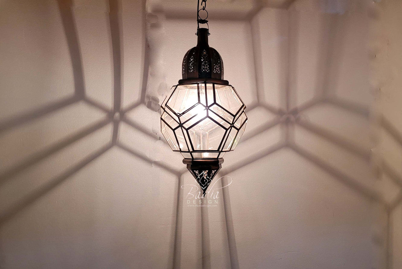 Multi-Color Glass Pendant Lantern