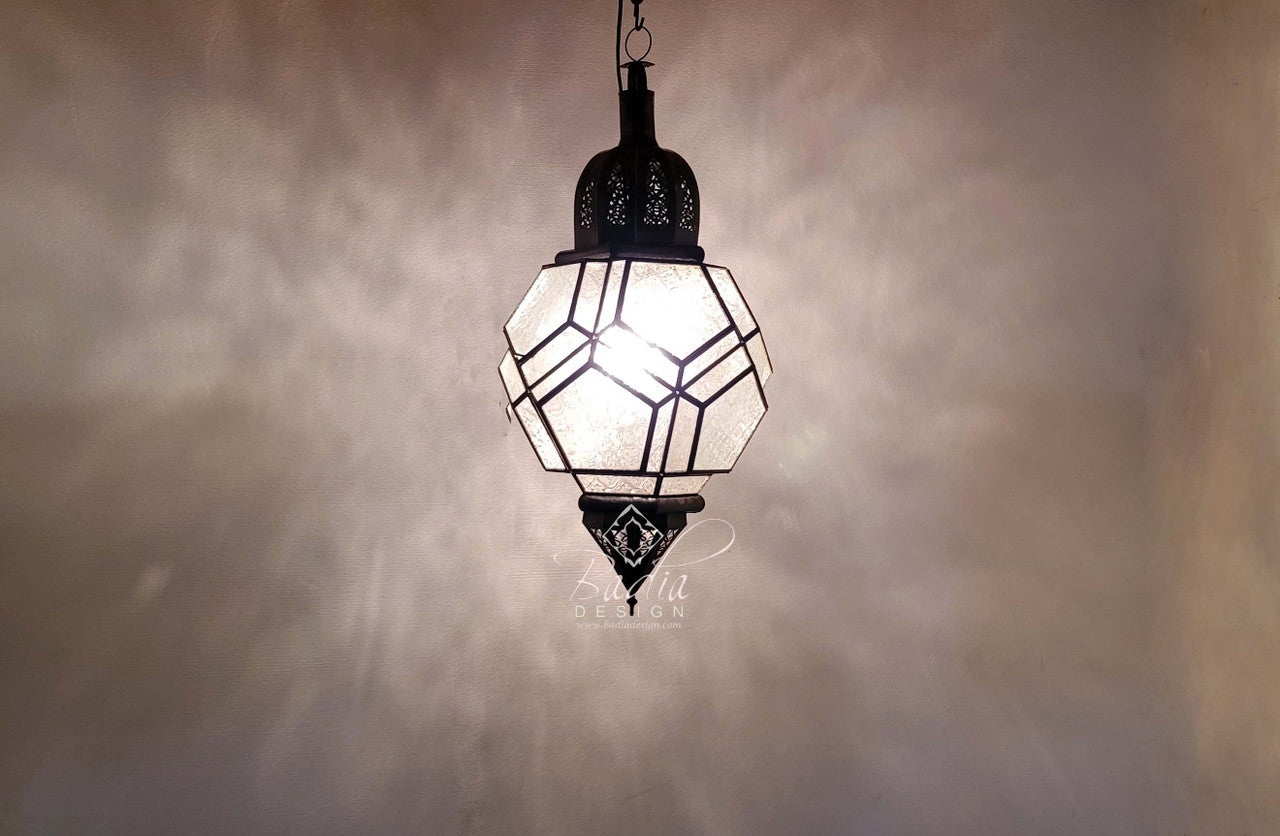 Multi-Color Glass Pendant Lantern