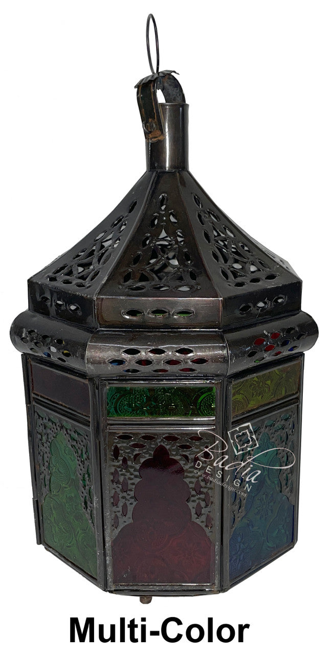 Hanging Multi-Color Glass Lanterns