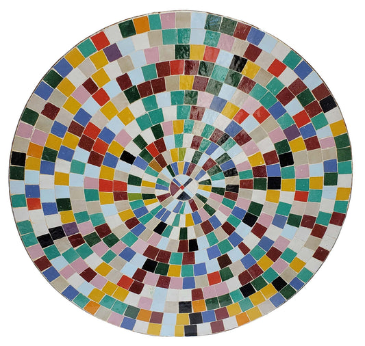 Intricately Designed Multi-Color Mosaic Tile Table Top