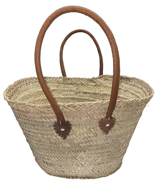 Natural Color Handwoven Straw Basket - HB024