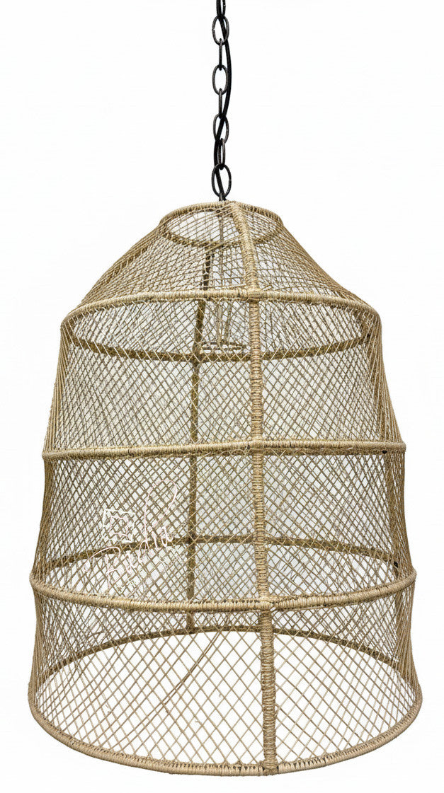 Natural Raffia Dome-Shaped Lantern