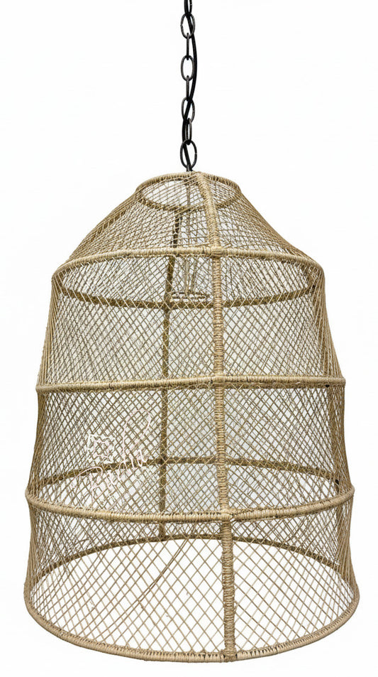 Natural Raffia Dome-Shaped Lantern
