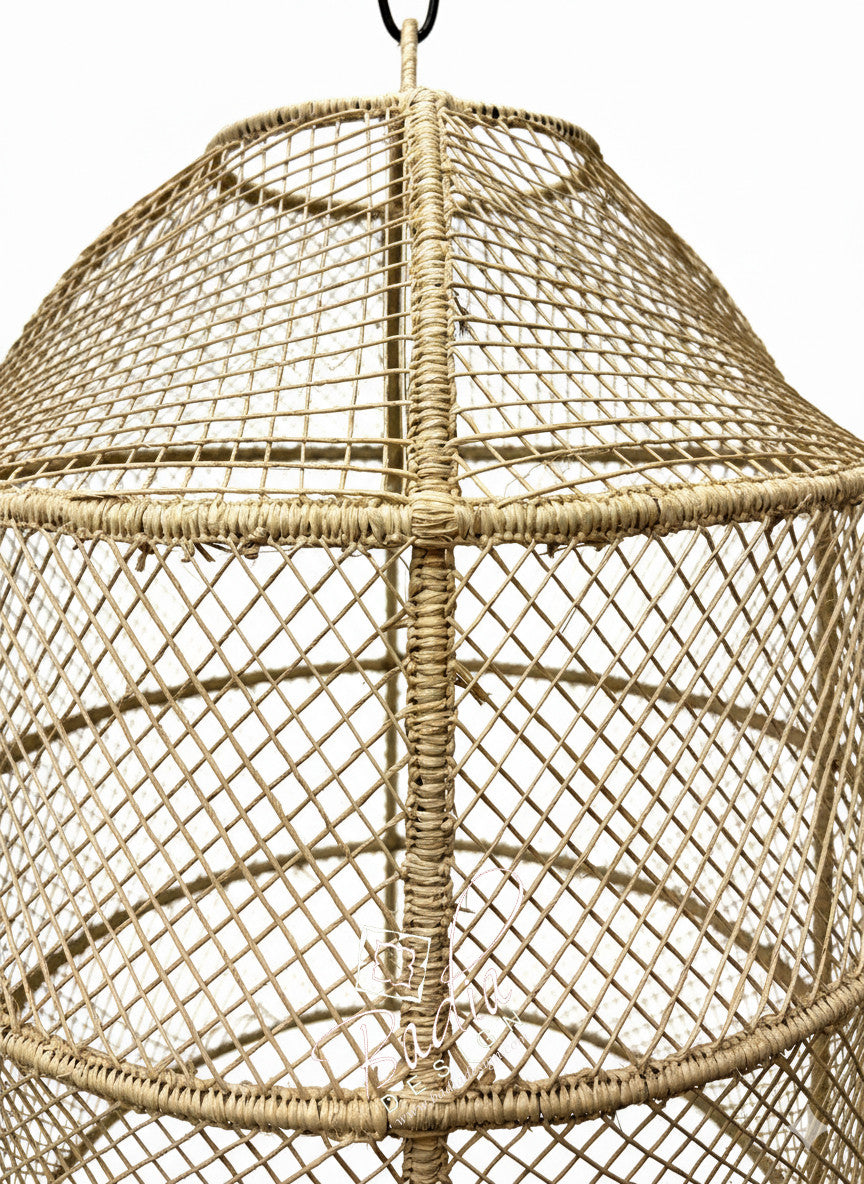Natural Raffia Dome-Shaped Lantern
