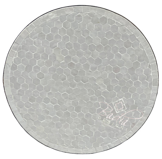 Off-White Round Tile Table Top