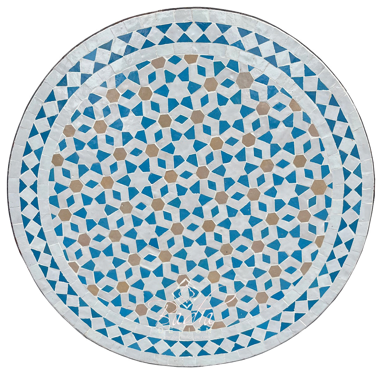 Multi-Color Round Tile Table Top