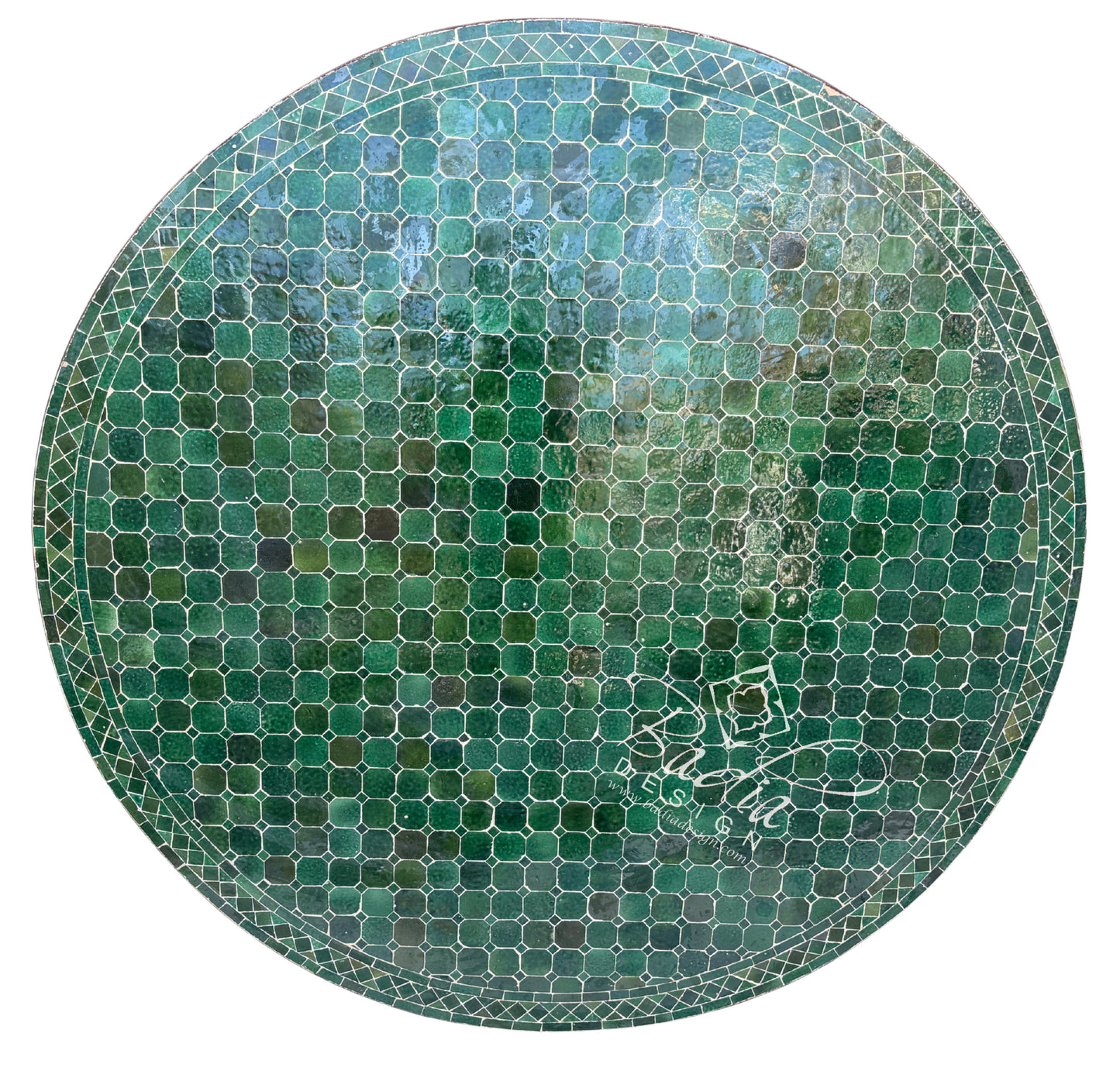 60 Inch Green Mosaic Tile Table Top