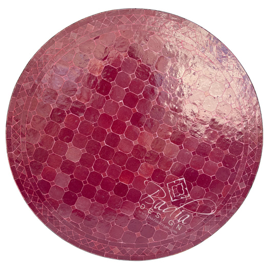 36 Inch Burgundy Tile Table Top