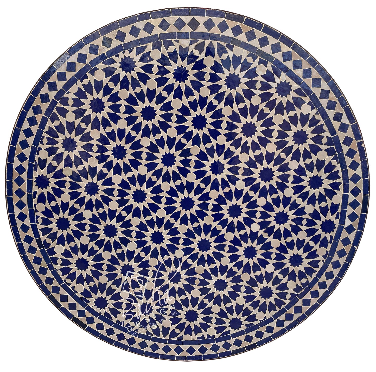 Round Moroccan Mosaic Tile Table Top