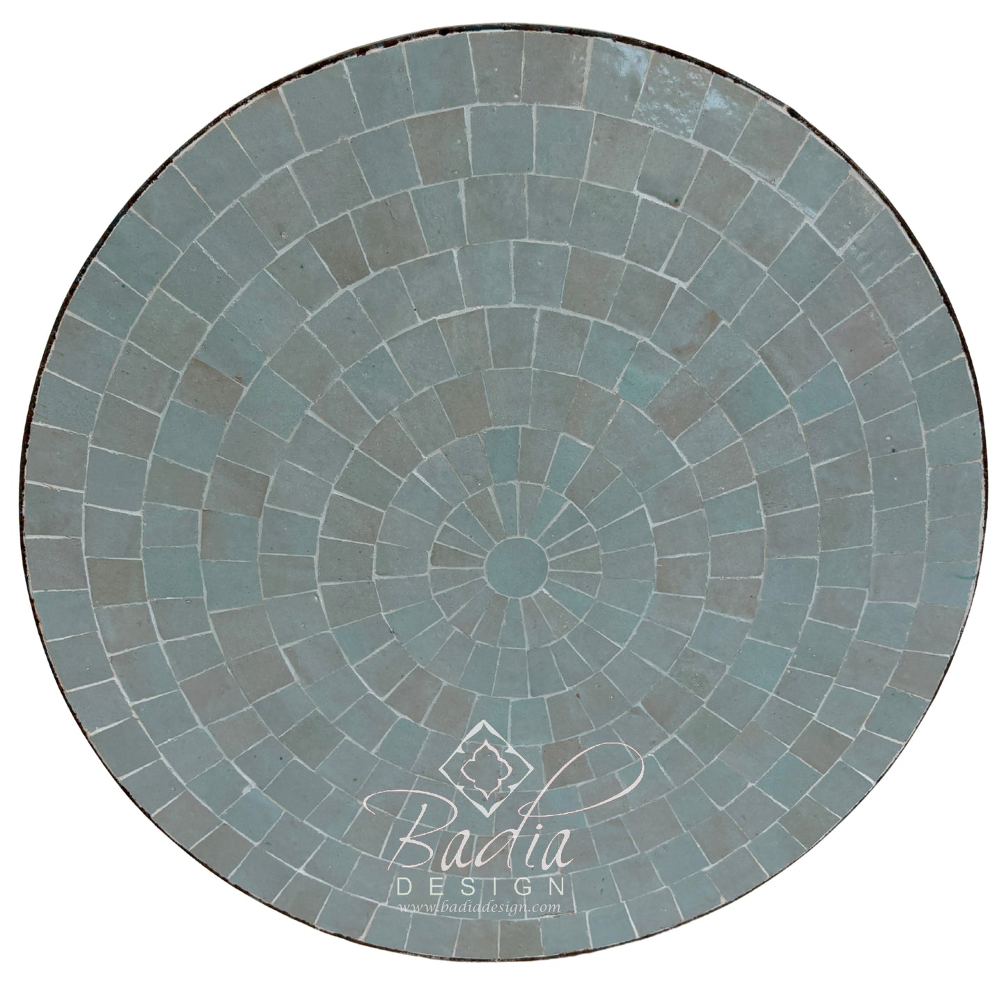 24 Inch Round Gray Multi-Shade Tile Table Top