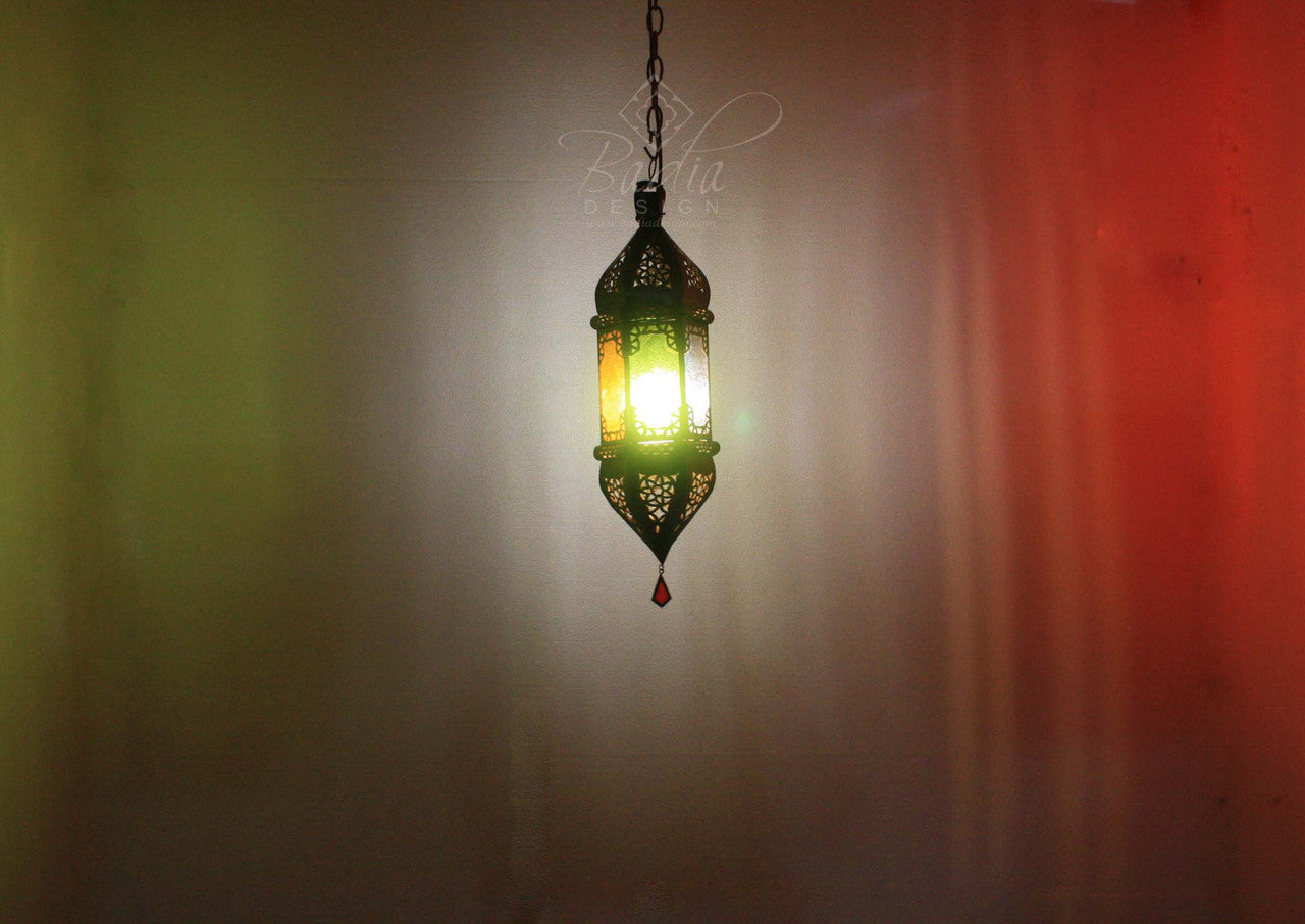 Hanging Multi Color Glass Lanterns