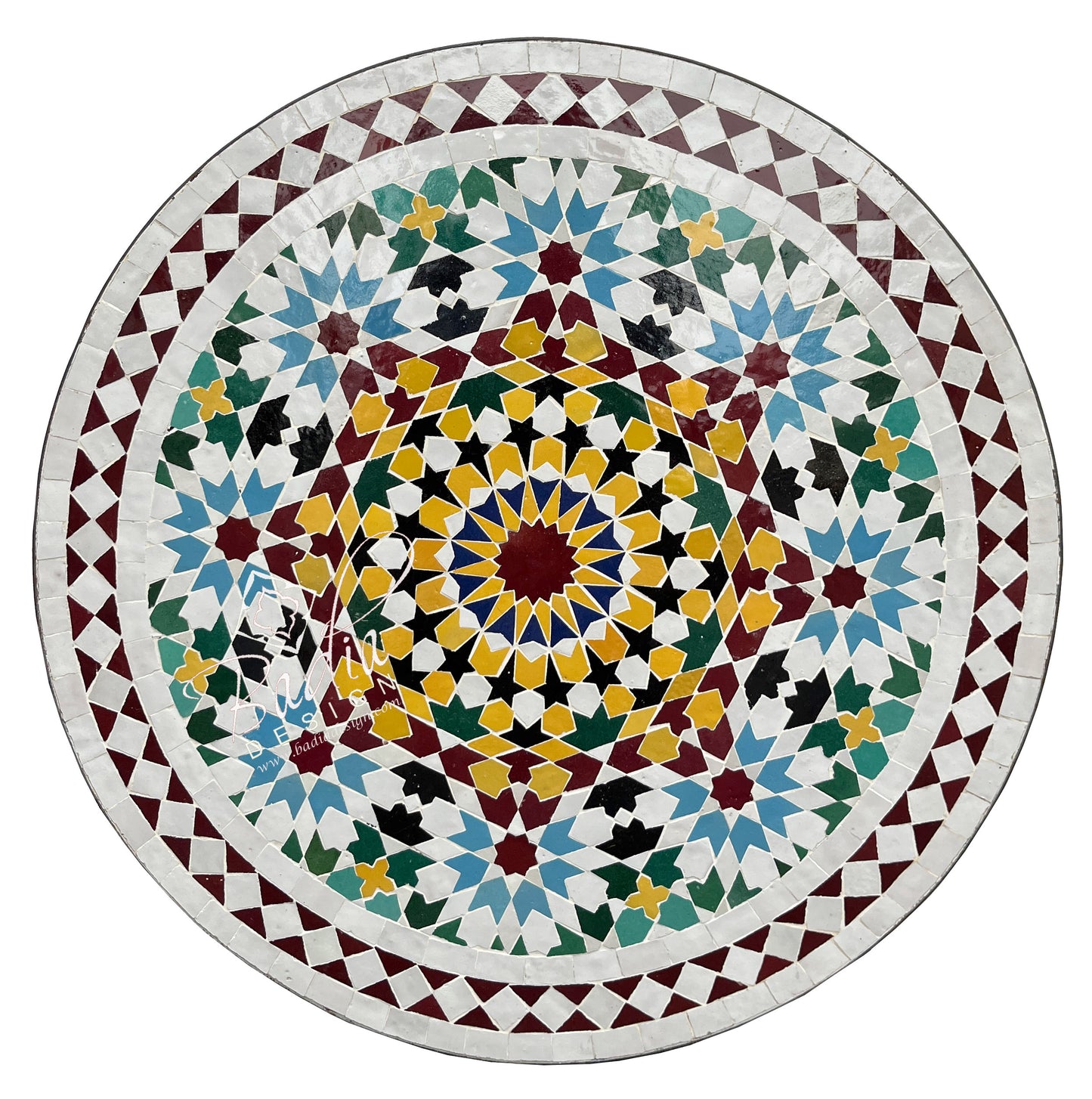 Multi-Color Round Tile Table Top