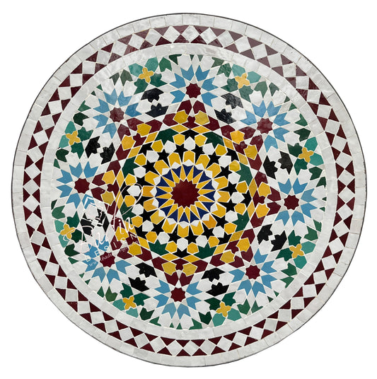 Multi-Color Round Tile Table Top