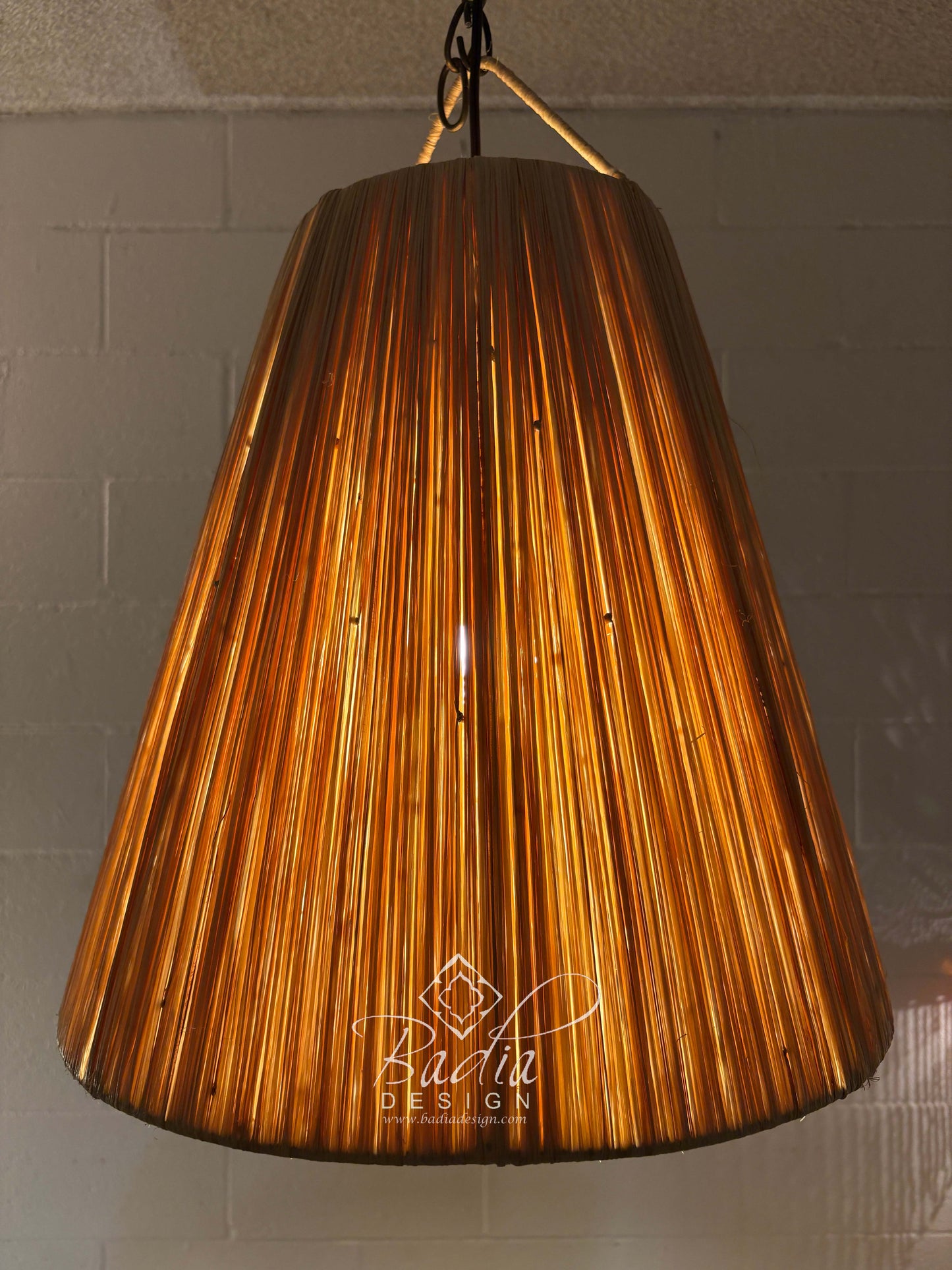 Classic Cone Shaped Design Raffia Lantern