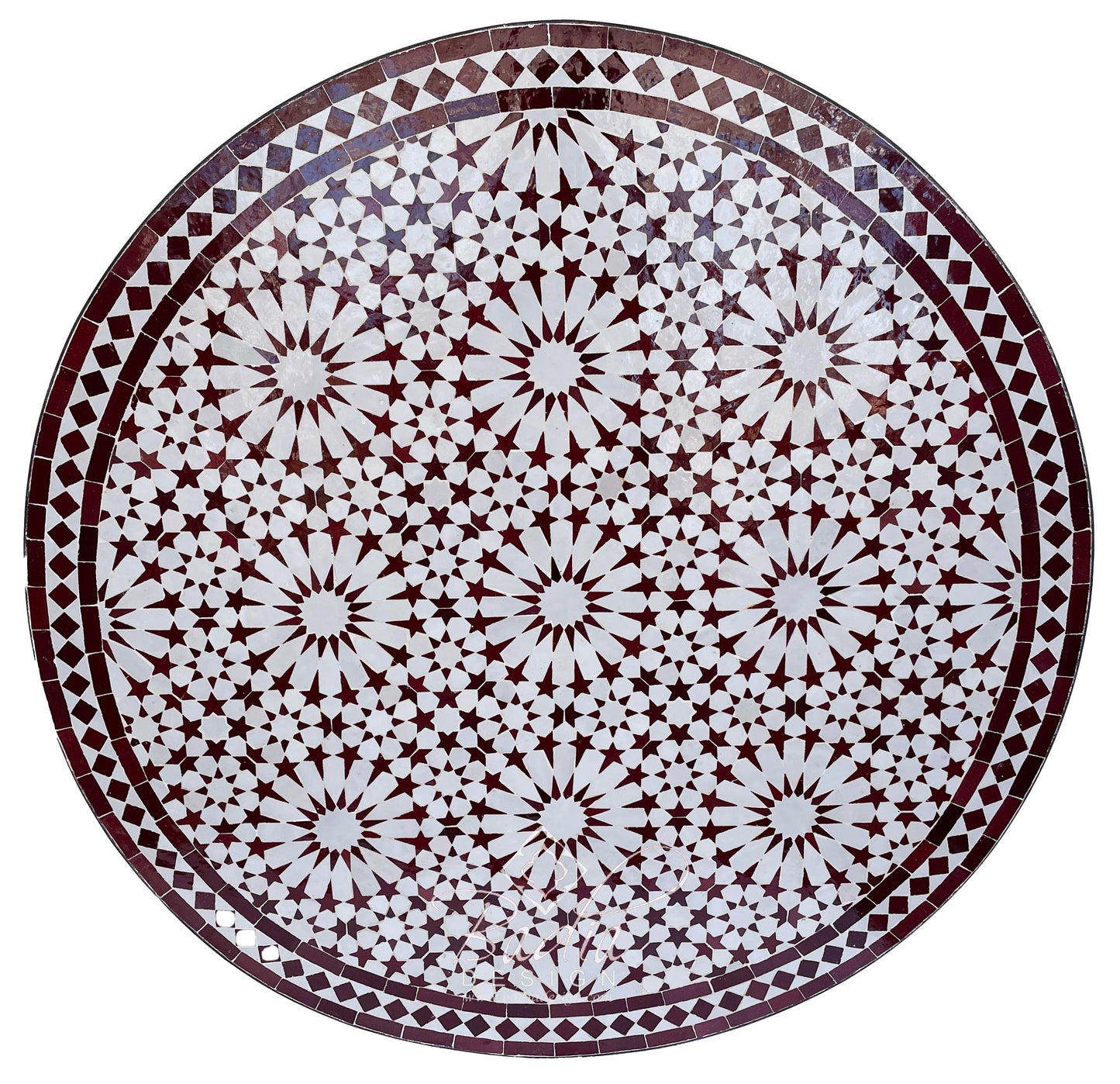 Round Moroccan Mosaic Tile Table Top