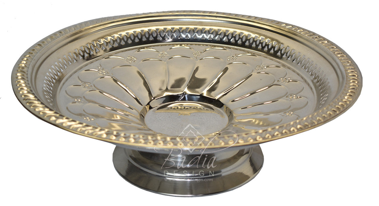 Round Brass and Silver Serving Trays