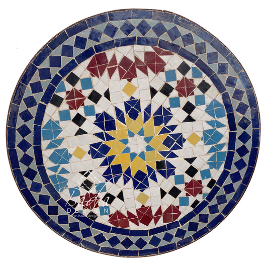Round Multi-Color Tile Table Top