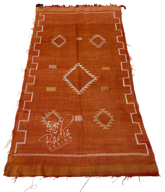 Red Tribal Rug with Geometric Designs