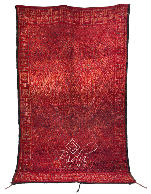 Red Vintage Multi-Patterned Rug