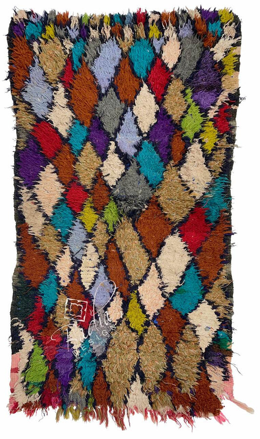 Moroccan Vivid Multi-Pattern Shaggy Rug
