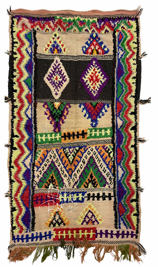 Vivid Multi-Color Rug with Geometric Designs