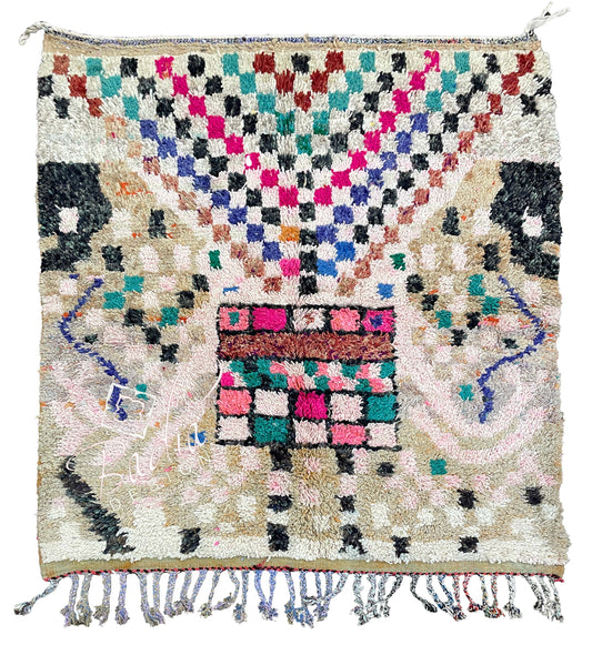Wide Multi-Color Rug with Geometric Designs