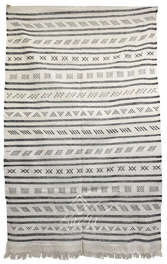 Gray Color Tribal Rug with Geometric Designs