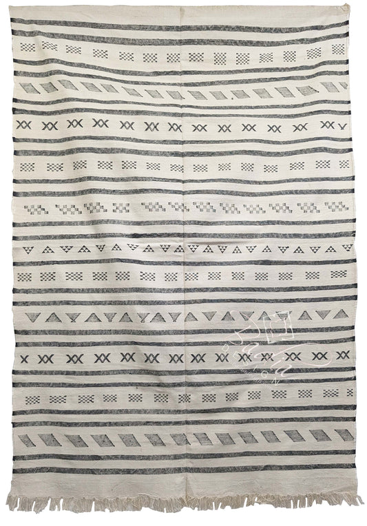 Gray Color Tribal Rug with Geometric Designs