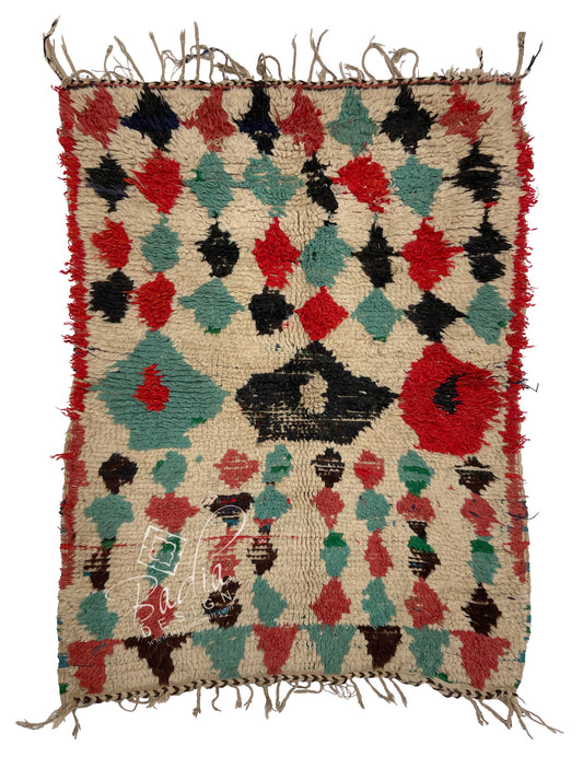 Small Multi-Color Rug with Geometric Designs