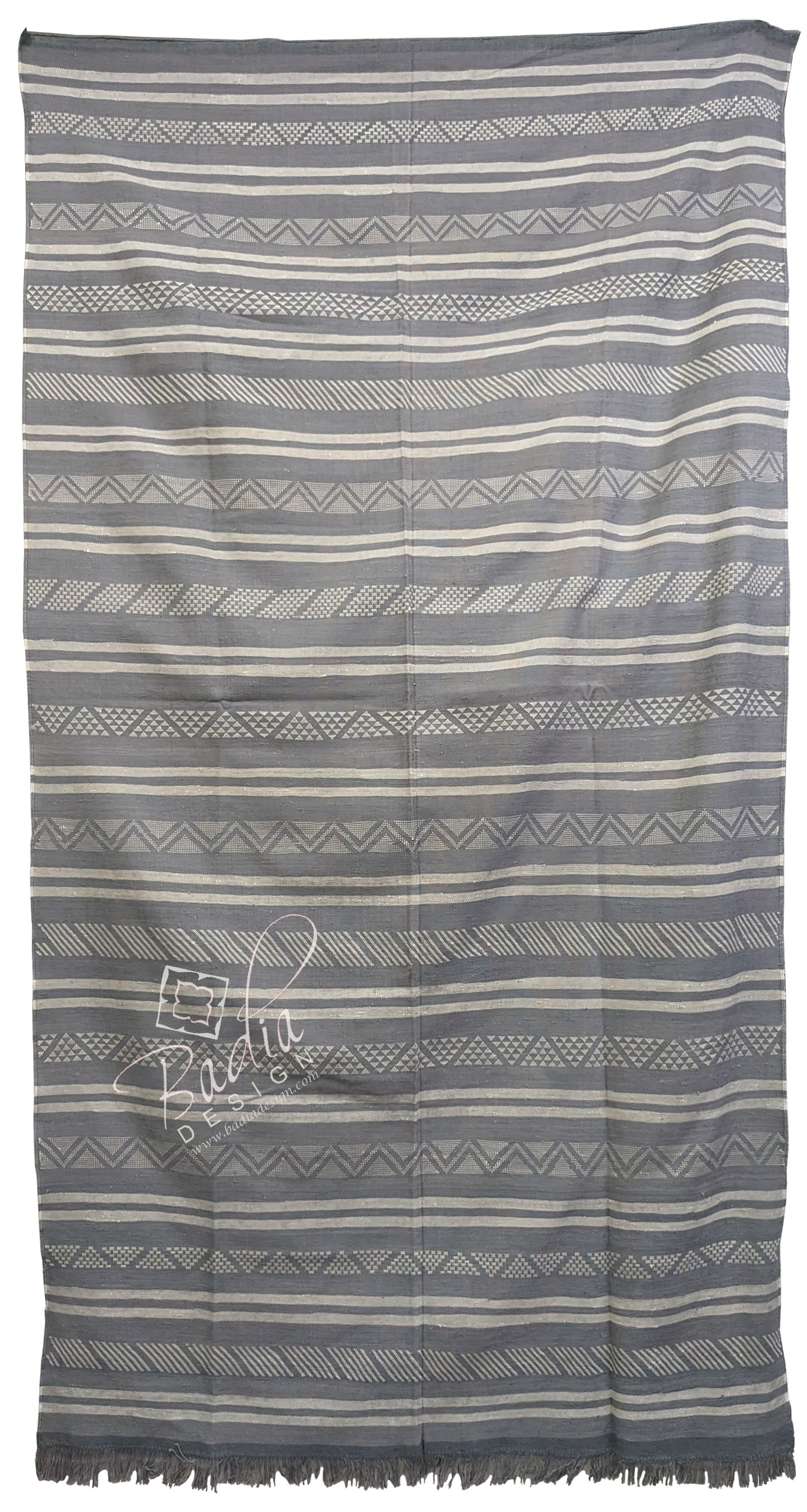 Gray Color Tribal Rug with Geometric Designs