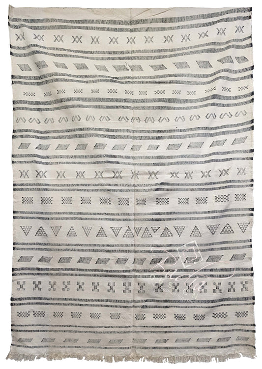 Gray Color Tribal Rug with Geometric Designs