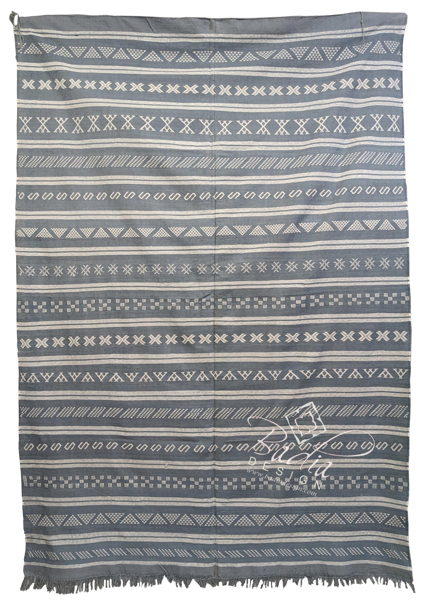 Gray Color Tribal Rug with Geometric Designs