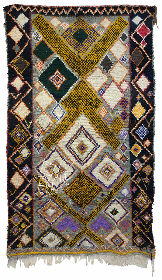 Long Multi-Color Rug with Geometric Designs