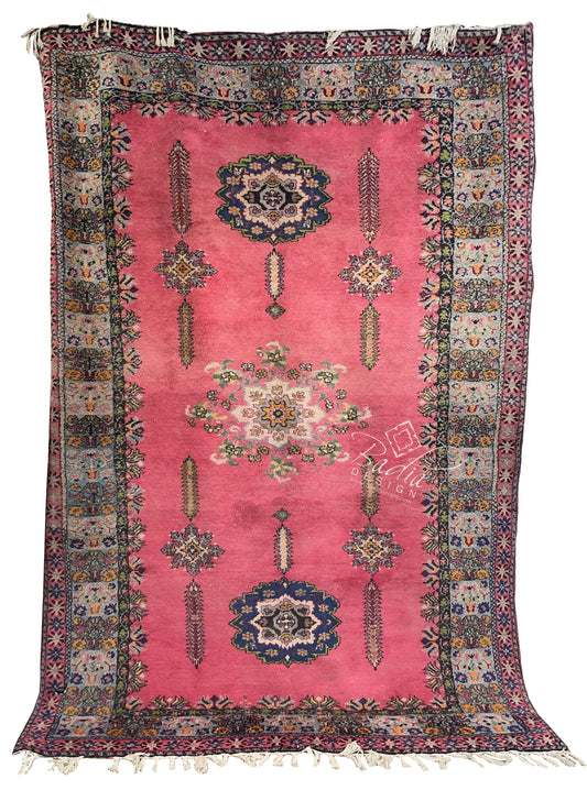 Large Red Multi-Color Handwoven Berber Rug