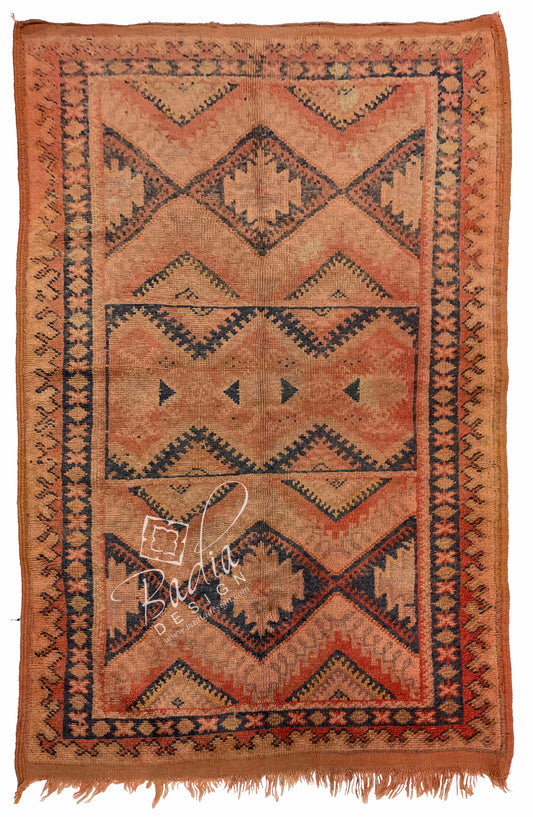 Red Medium Size Rug with Geometric Designs