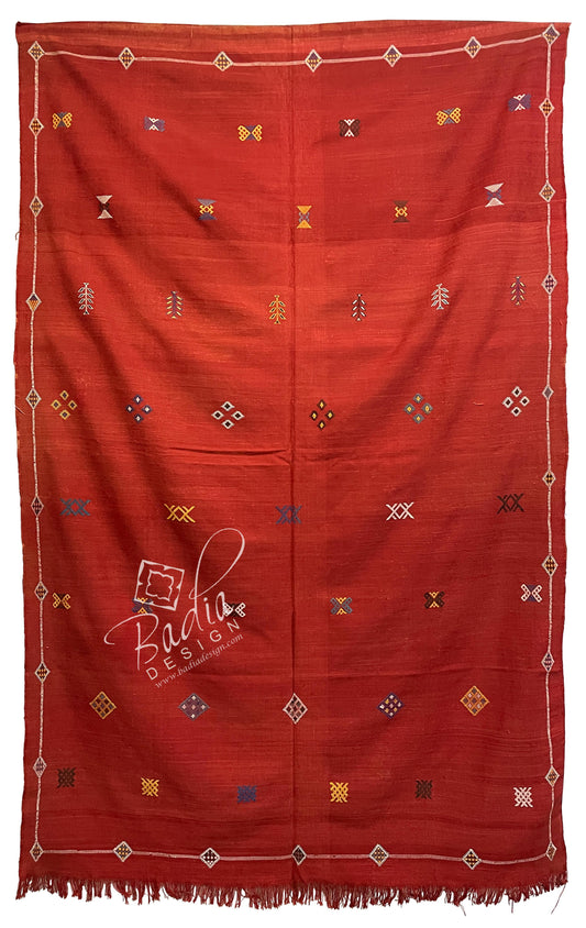 Red Tribal Rug with Beautiful Geometric Designs