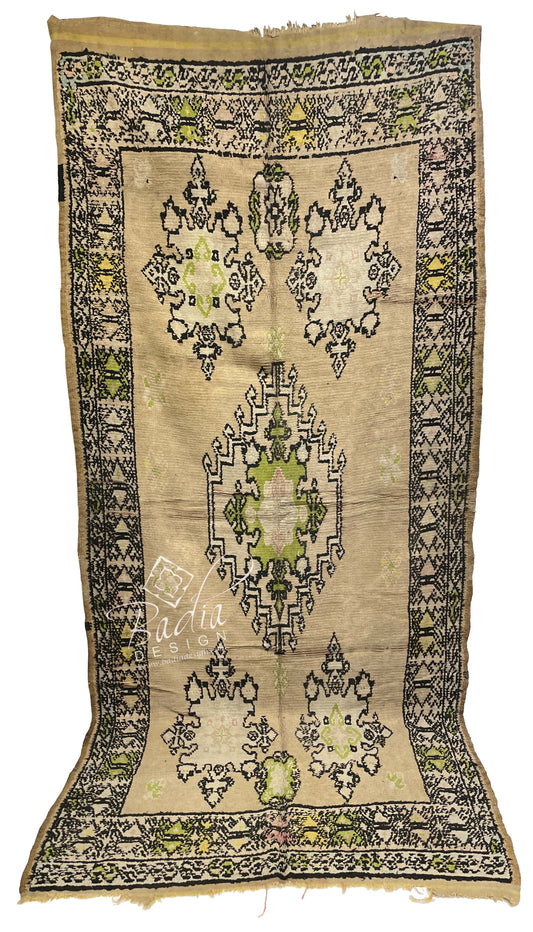 Olive Color Rug with Geometric Designs
