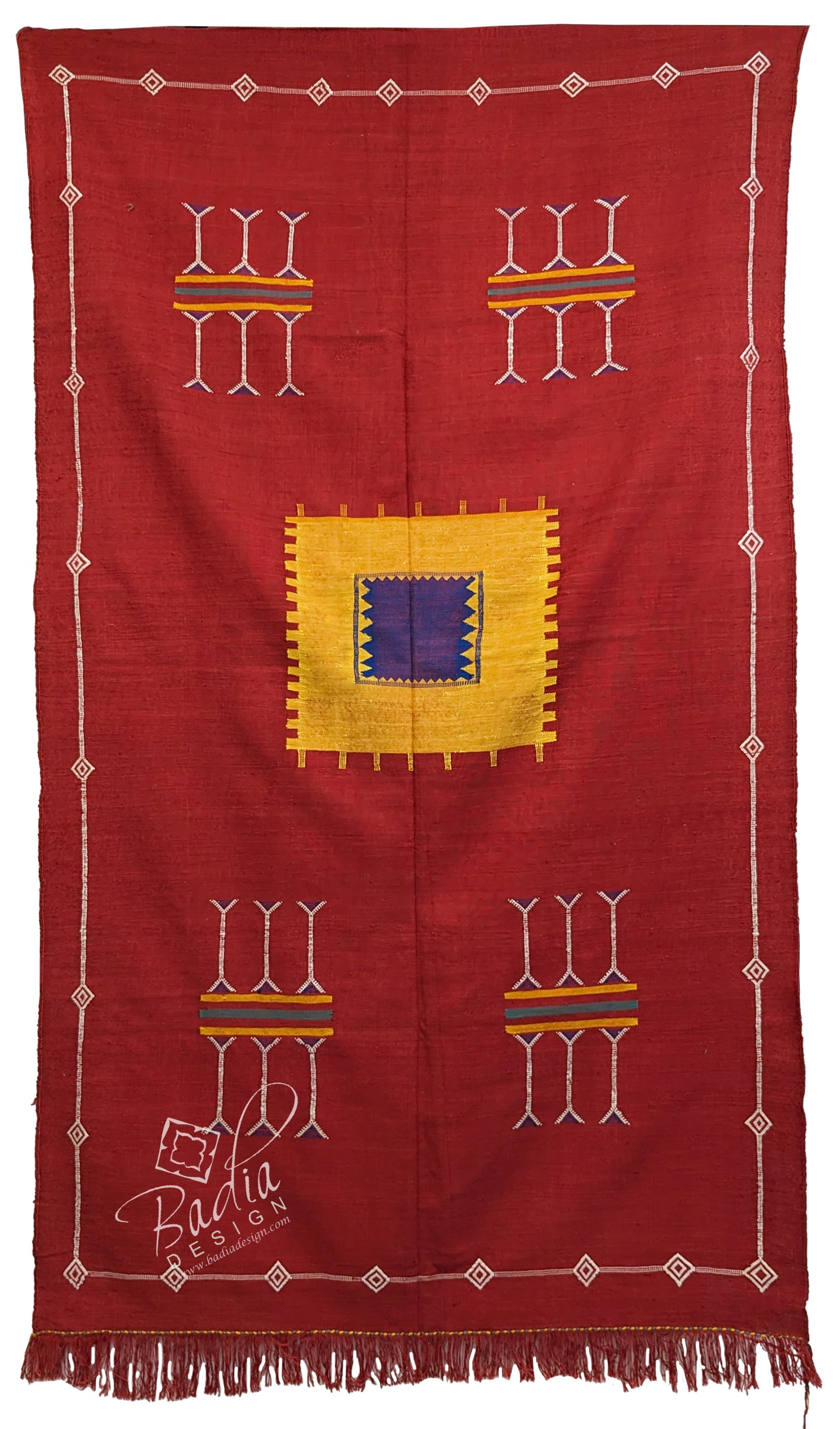 Red Tribal Rug with Beautiful Geometric Designs
