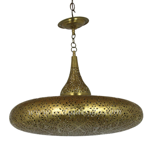 Saucer Shaped Brass Light Fixture