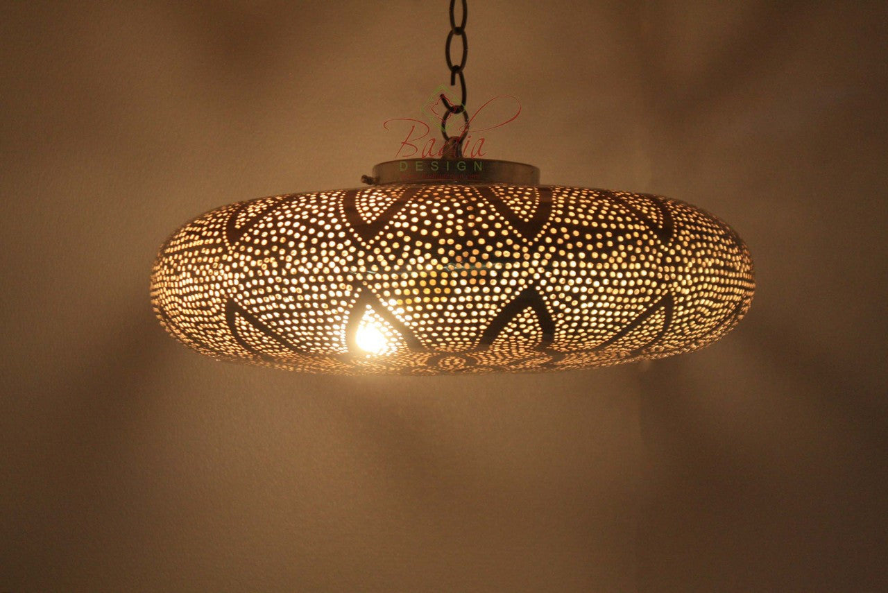 Saucer Shaped Silver Light Fixture