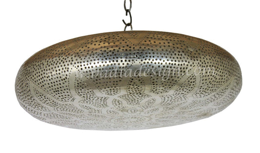 Saucer Shaped Silver Light Fixture
