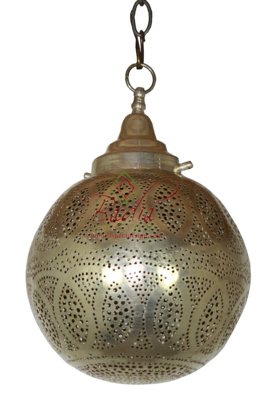 Round Intricately Designed Silver Lantern