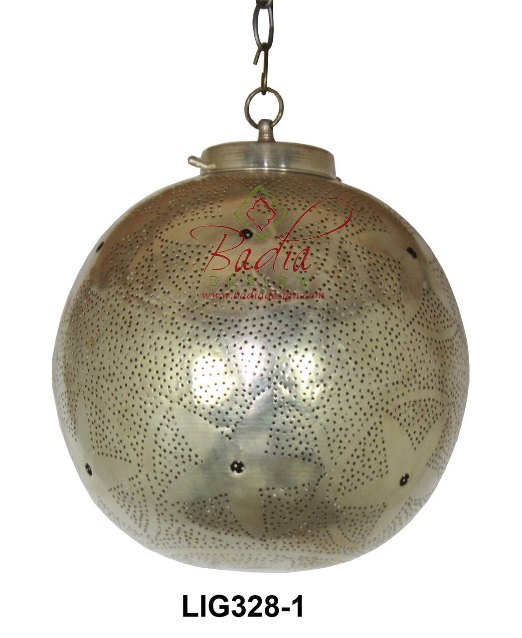 Round Intricately Designed Silver Lantern