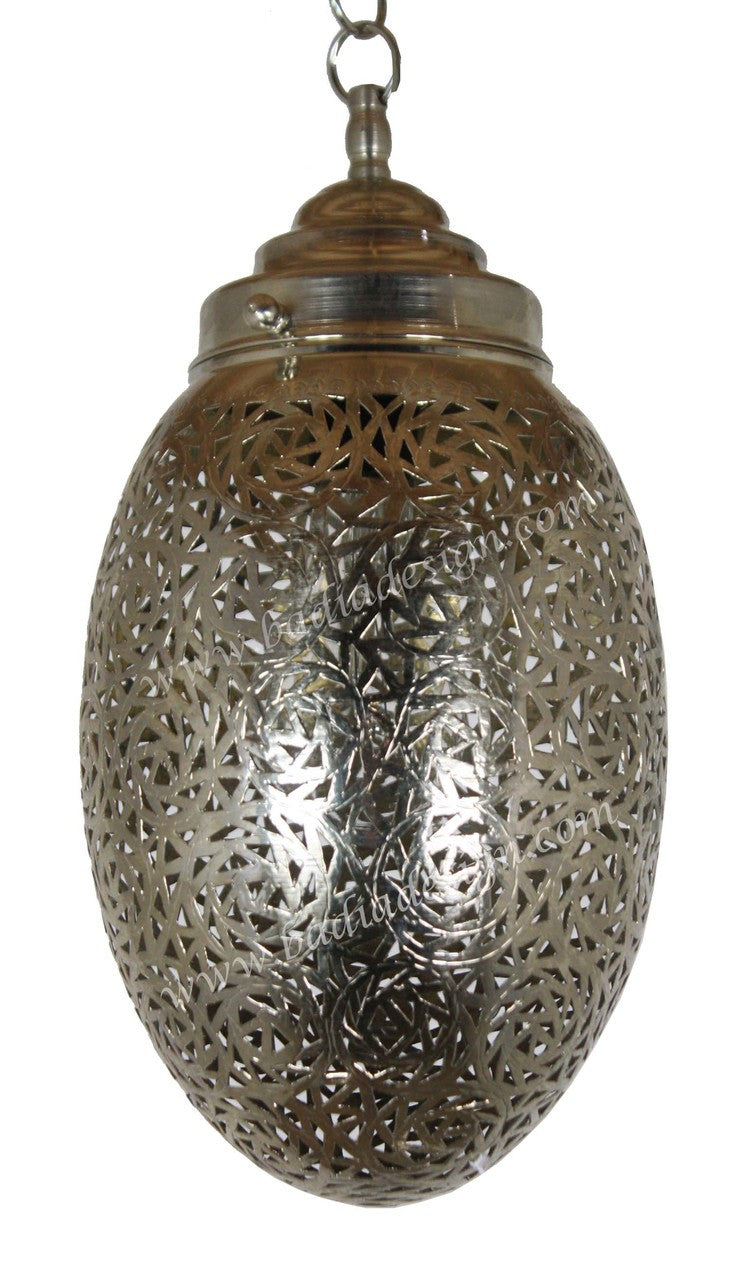 Silver Teardrop Shaped Pendant Light