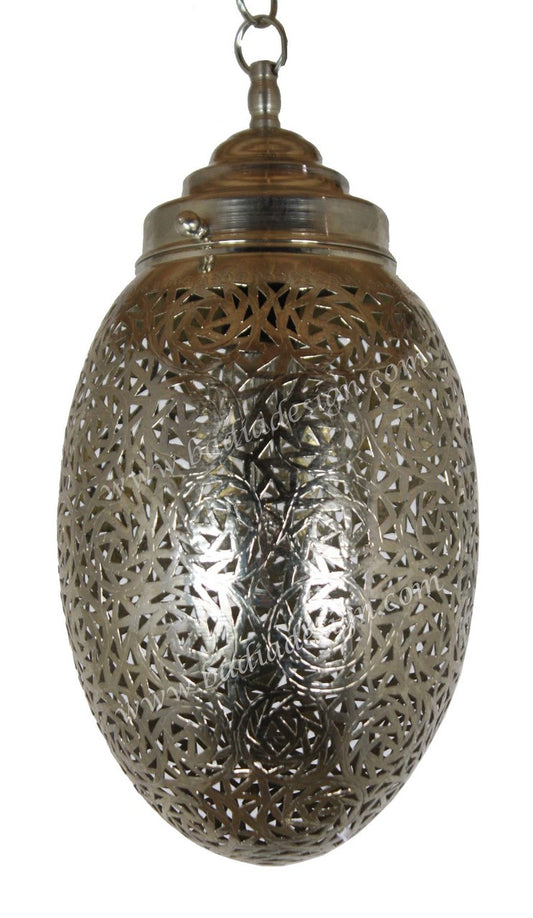 Silver Teardrop Shaped Pendant Light