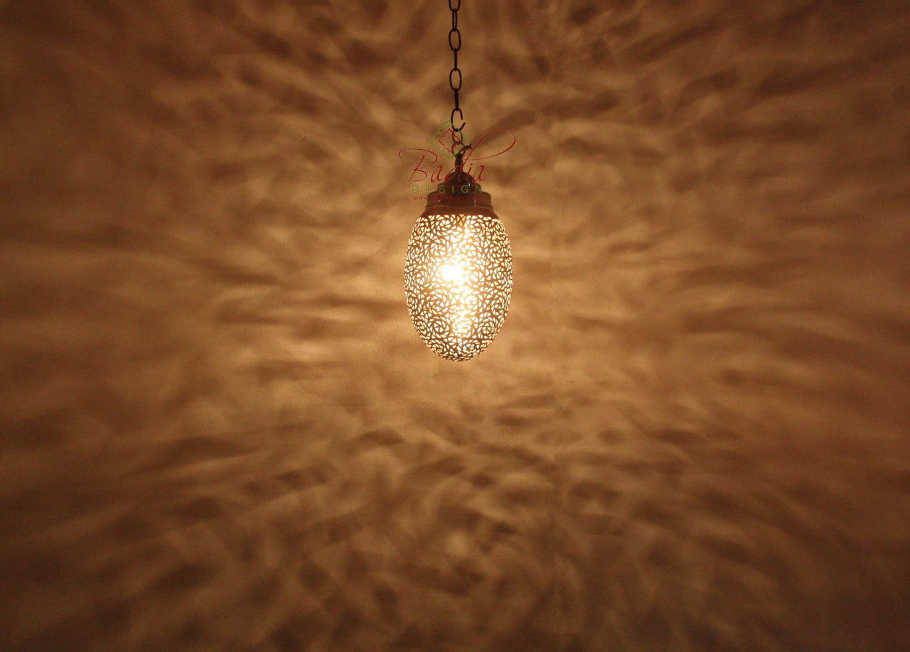 Silver Teardrop Shaped Pendant Light